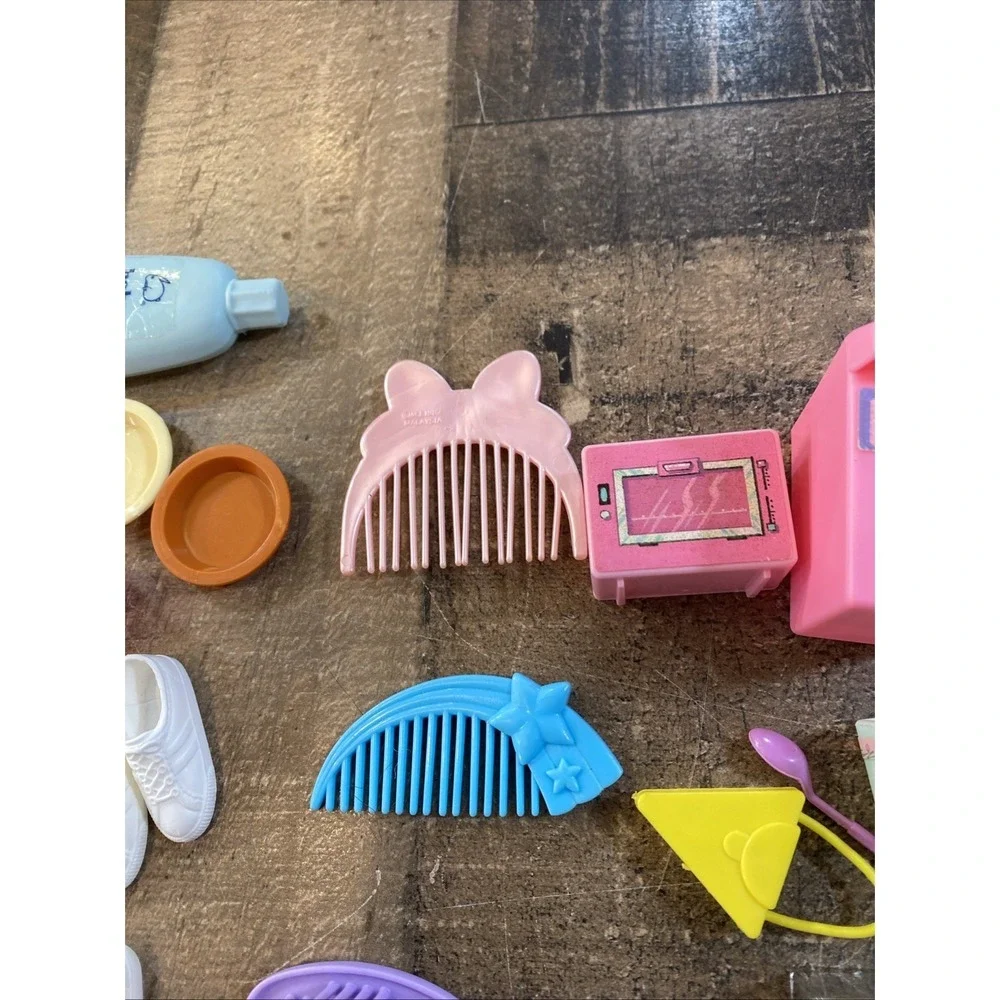 Vintage 1980s-90s Barbie Accessory Lot - 82 Pieces - Shoes, Furniture, Hair Care